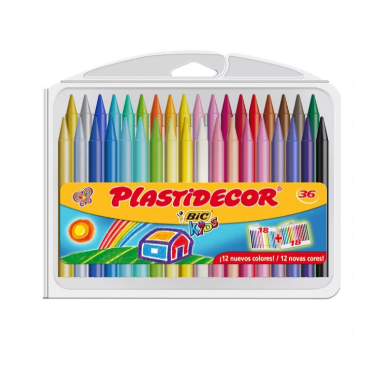 Lapices cera Plastidecor caja de 36 unidades