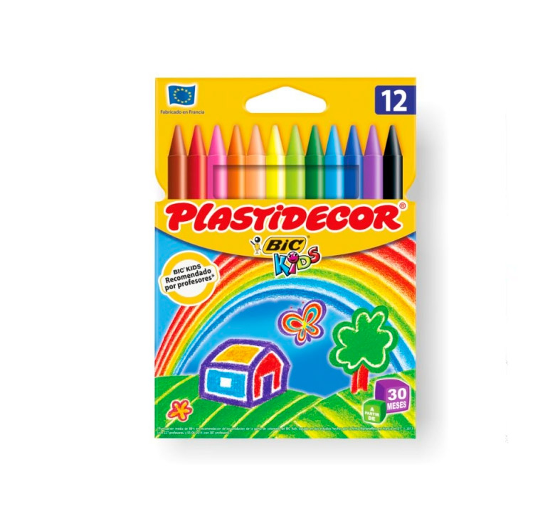 Lapices cera Plastidecor caja de 12 unidades