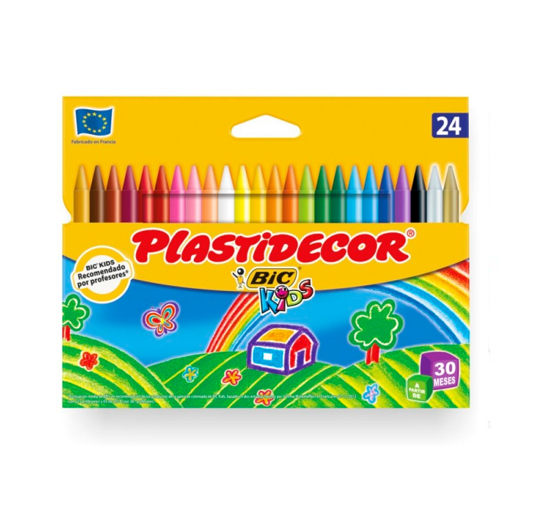 Lapices cera Plastidecor caja de 24 unidades